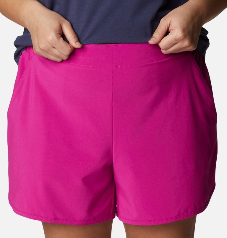 Women's Columbia Pleasant Creek Stretch Shorts Fuchsia | Plus Size CA-DL3C0